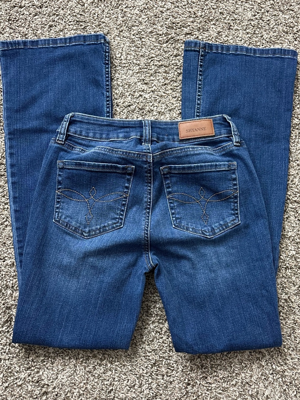 Shyanne Aria Mid-Rise Bootcut Flare Dark Blue Women's Denim Western Jeans 26